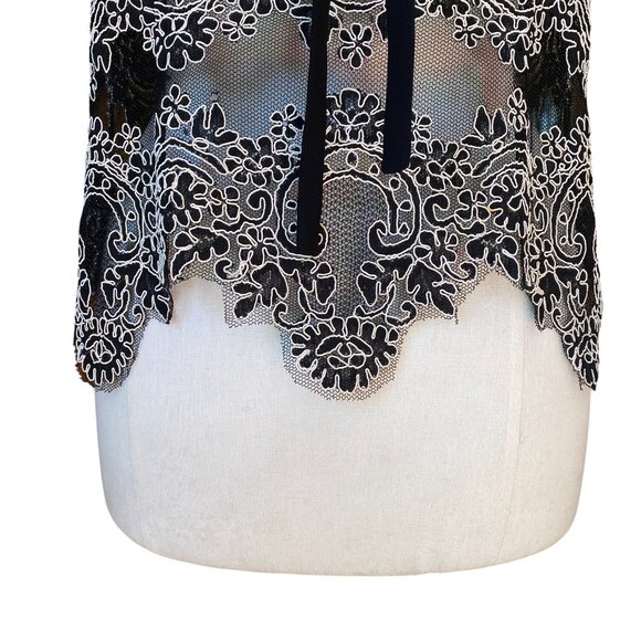 Babaton Aritzia Sheer Mesh Floral Lace Cami Tank Whimsigoth Dark Fairy Sexy Sz M - Picture 12 of 15